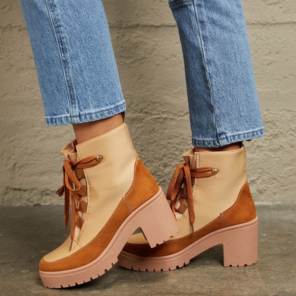 East Lion Corp Lace Up Lug Booties - Picture 2 of 5